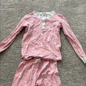 Classic Pink and White Pajama Set with Delicate Pattern